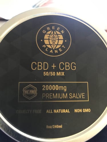 Customer photo review of CBD + CBG 20,000MG 50/50 Mix Pain Relief Salve 8oz.