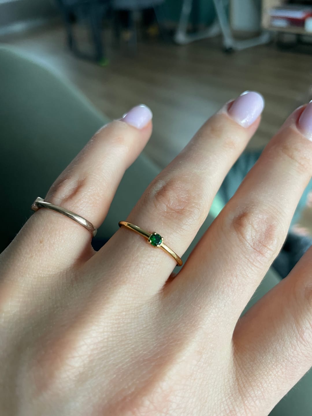 Customer photo review of Birthstone 18K Gold Rings