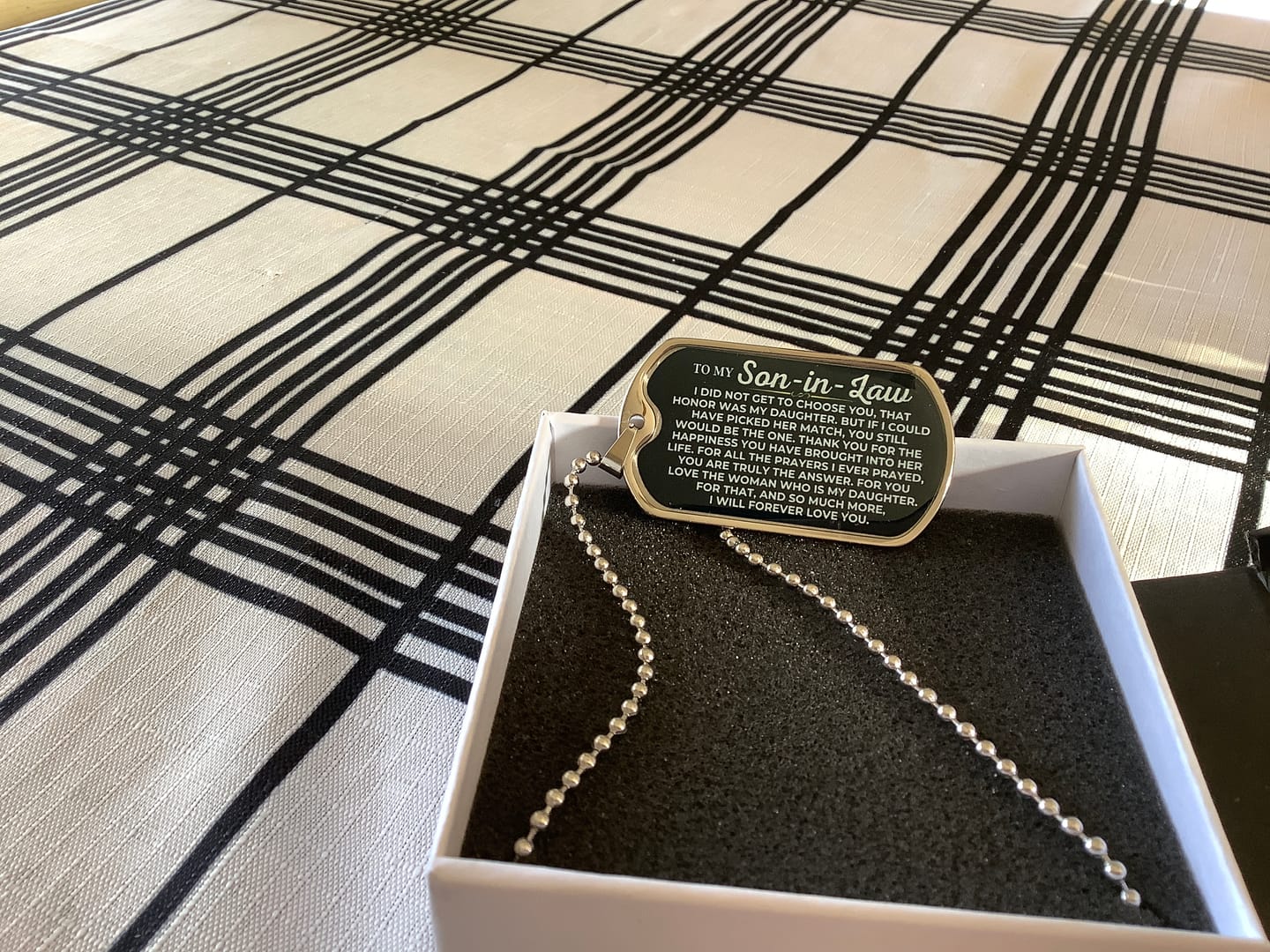 Customer photo review of To My Son - Love Tag - SS426-DT