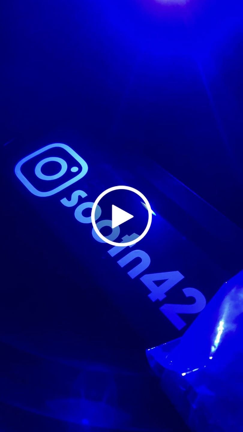 Customer video review of Custom Instagram Name Sticker