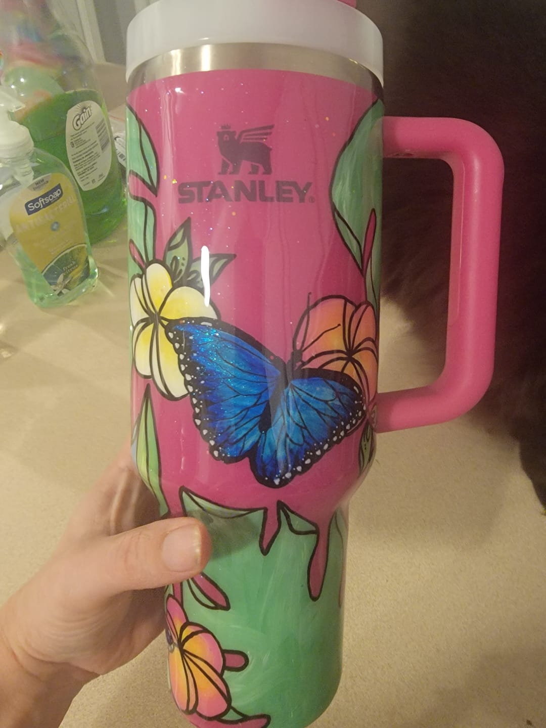 Customer photo review of Hand painted tropical Stanley 40oz