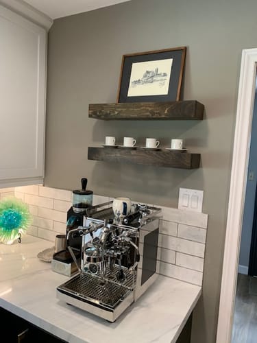 Customer photo review of Modern 3" Thick Floating Shelves