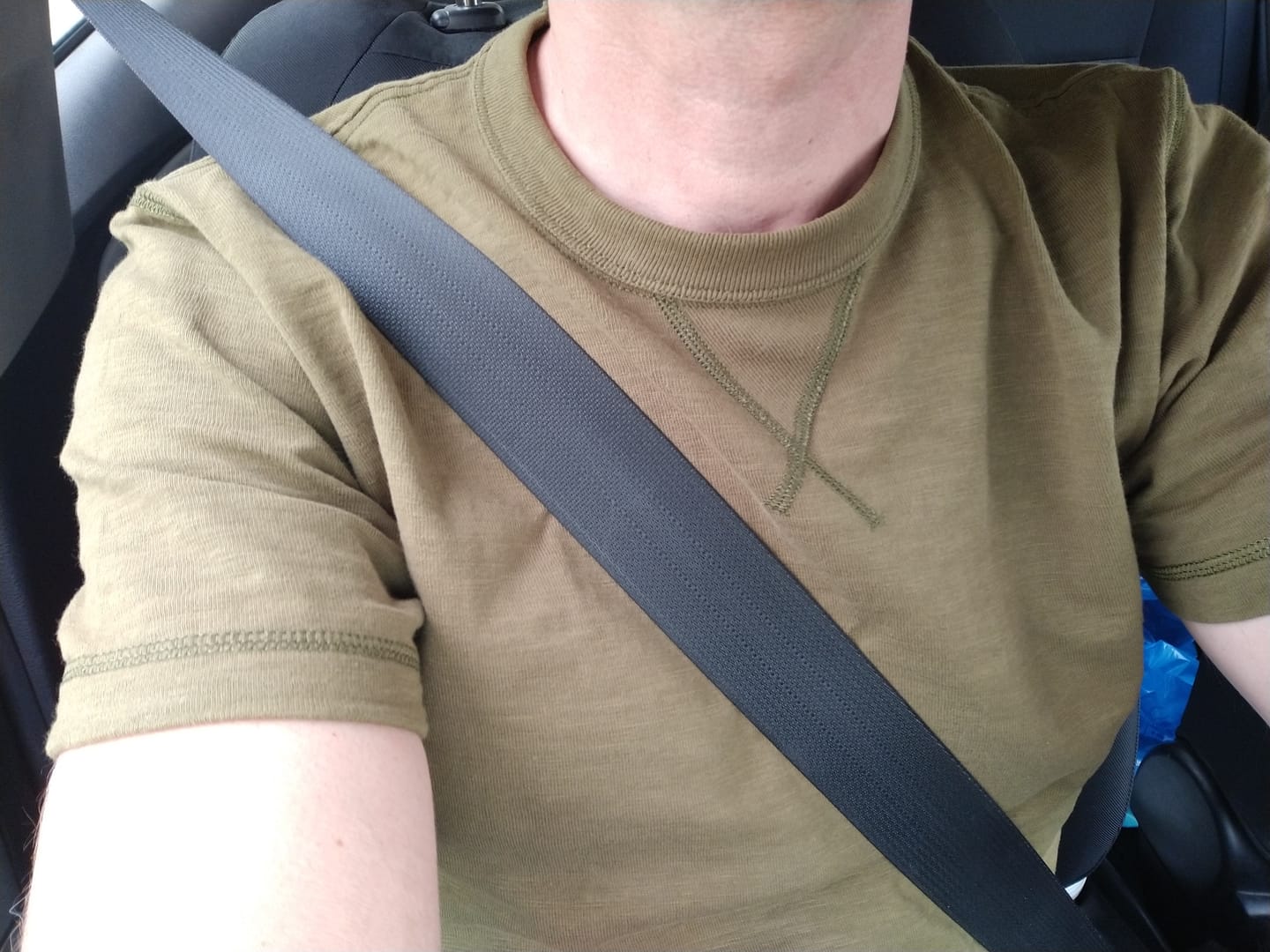 Customer photo review of 10.5 oz Cotton Tubular Gusset T-Shirt - Green