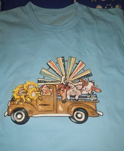 Customer photo review of Animals Truck DTF Transfer