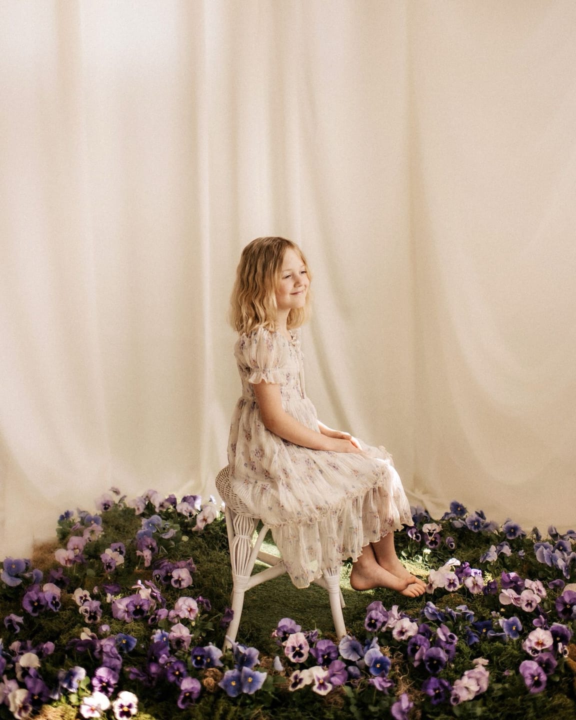 Customer photo review of Crinkled Chiffon "Prairie" Dress (Girls) - White