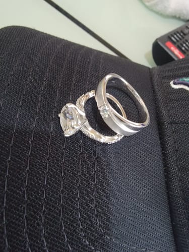 Customer photo review of Round Moissanite Infinity Petite Twisted Vine Engagement Ring