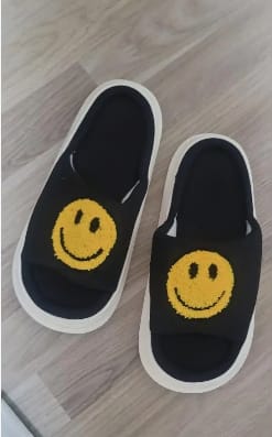 Customer photo review of Happy Face Platform Slides Sandals