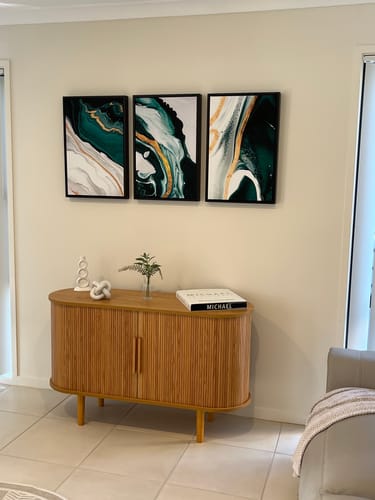 Customer photo review of Emerald River, Abstract Art Trio
