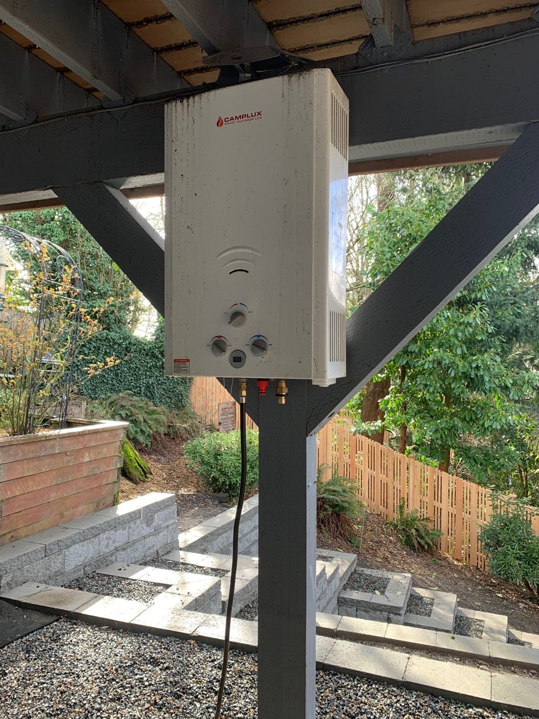 Customer photo review of Camplux 16L Outdoor 4.22 GPM Propane Gas Tankless Water Heater