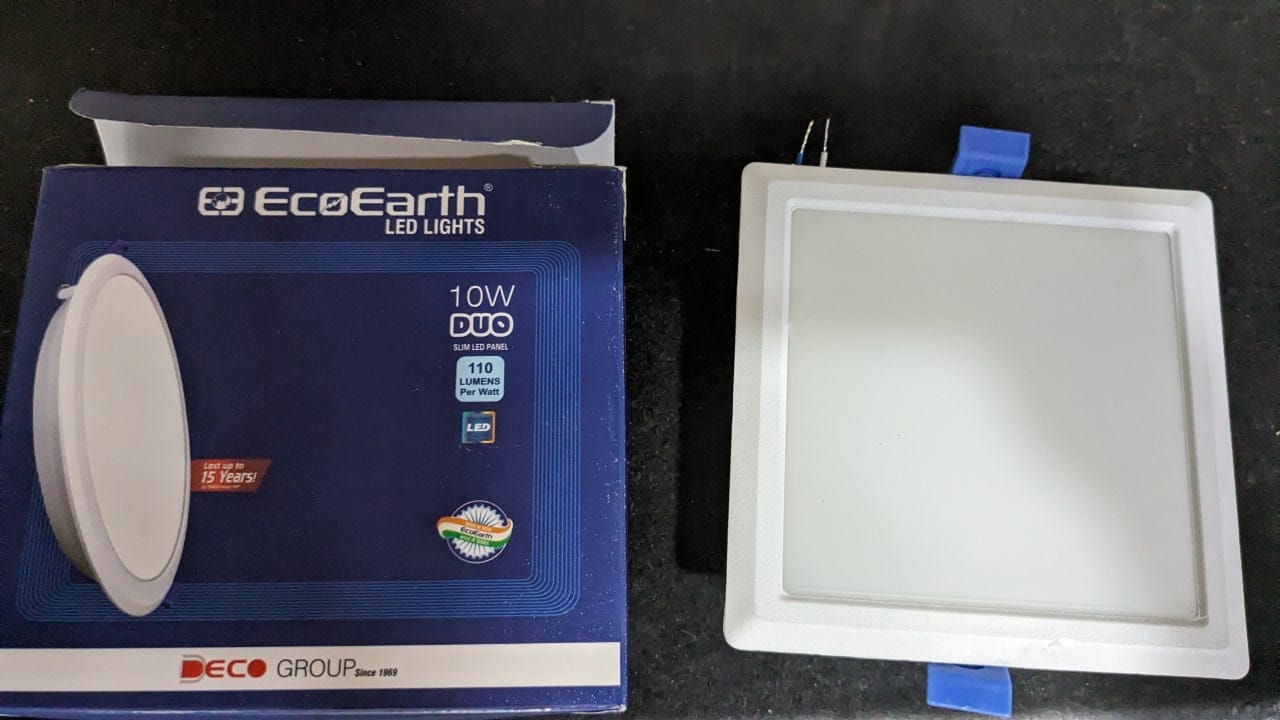Customer photo review of EcoEarth DUO Backlit Led Panel Square | Ceiling Downlight