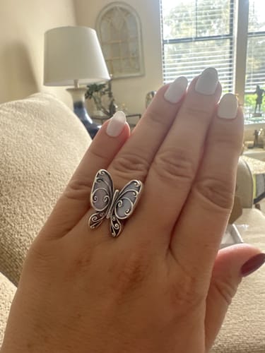 Customer photo review of Carolyn Pollack Southwestern Style Sterling Silver Abalone Butterfly Ring For Women