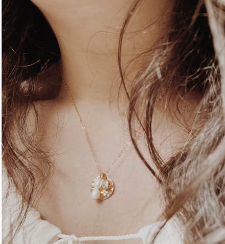 Customer photo review of Custom Charm Cluster Necklace