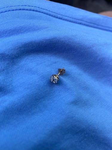 Customer photo review of 0.25ct TW Diamond Cluster Stud Earrings in 9ct Yellow Gold