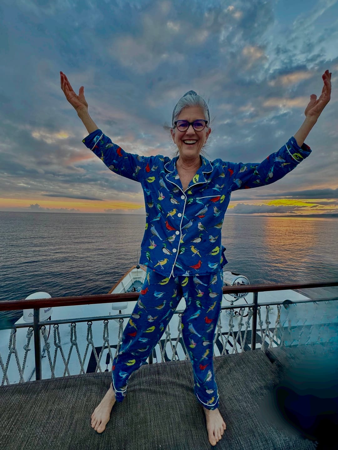Customer photo review of JOSEPHINE pajama set Navy Birds