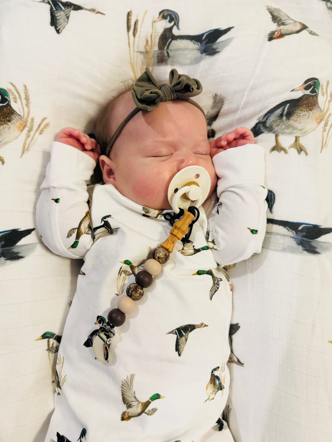 Customer photo review of Diving Ducks Newborn Outfit + Hat