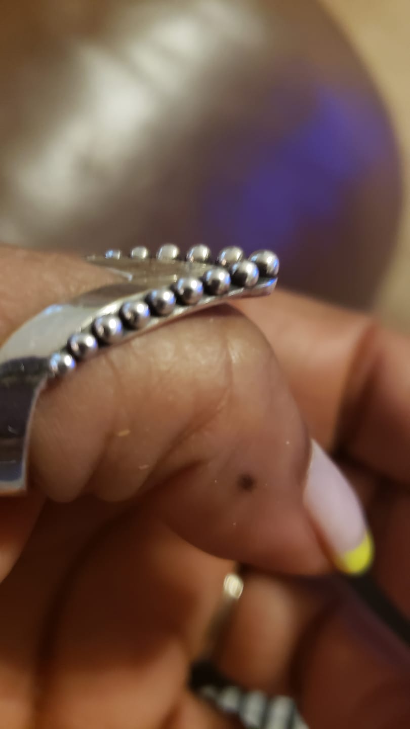 Customer photo review of Full Finger Chevron Thumb Ring Sterling Silver