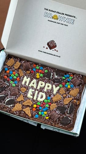 Customer photo review of Mega custom message loaded brownie