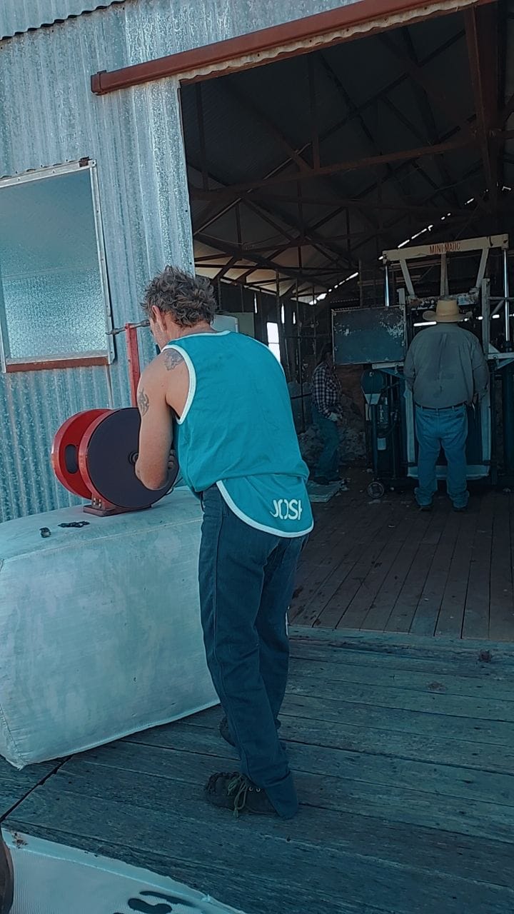 Customer photo review of Teal & Black Diagonal | Shearing Singlet