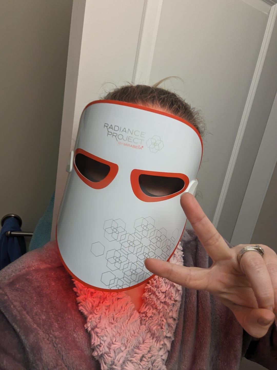 Customer photo review of Phototherapy 7-Color LED Facial Mask with Near Infrared