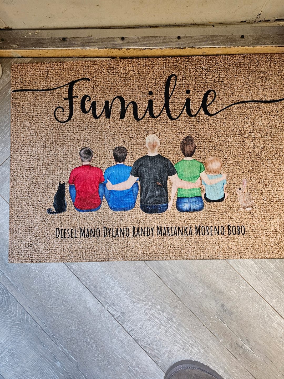 Customer photo review of Familie - Gepersonaliseerde deurmat