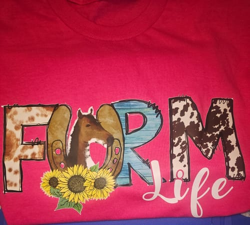 Customer photo review of Farm Life DTF Transfer