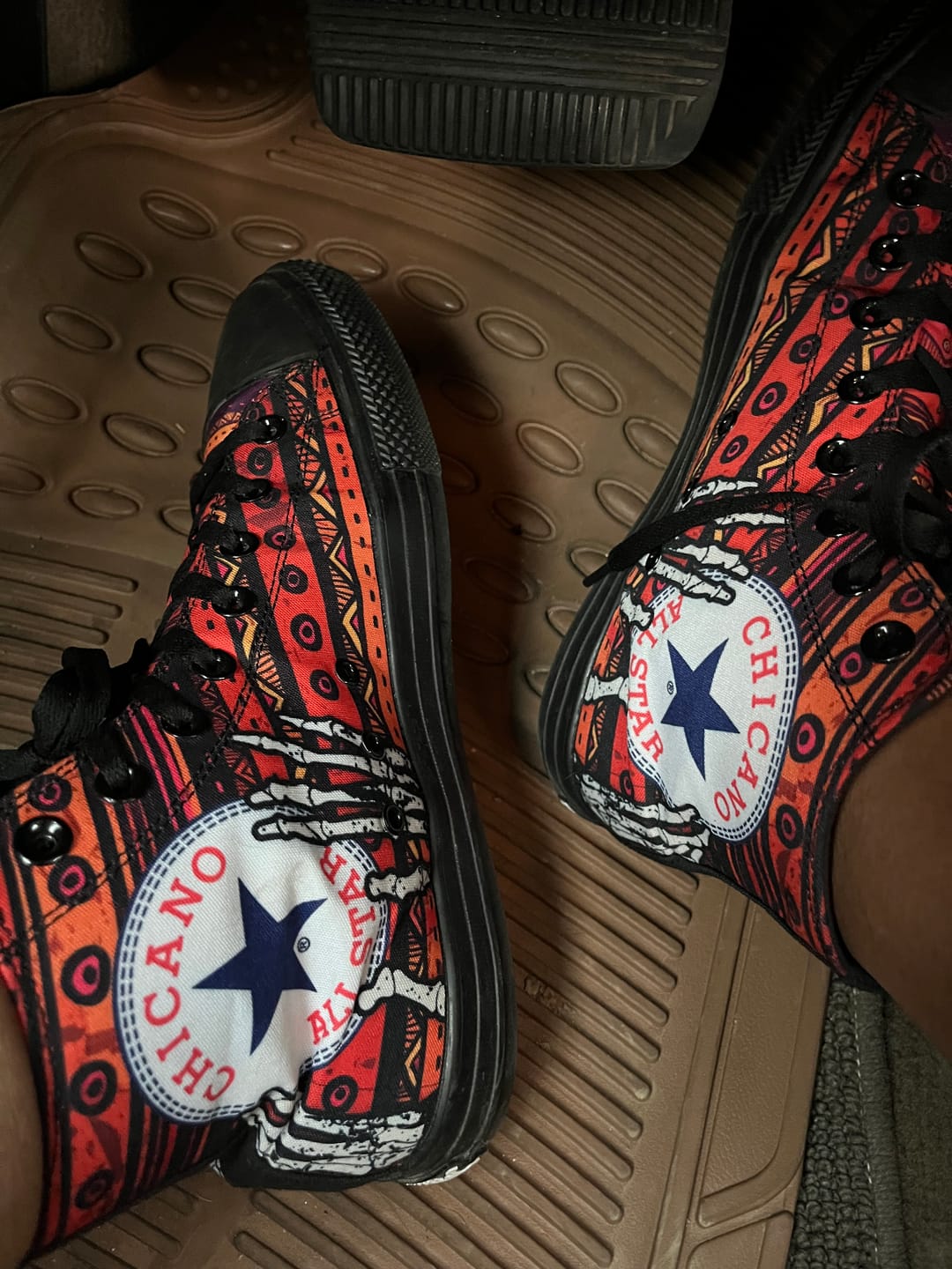 Customer photo review of Chicano All Star Mayan High Tops ( Black or White Sole )