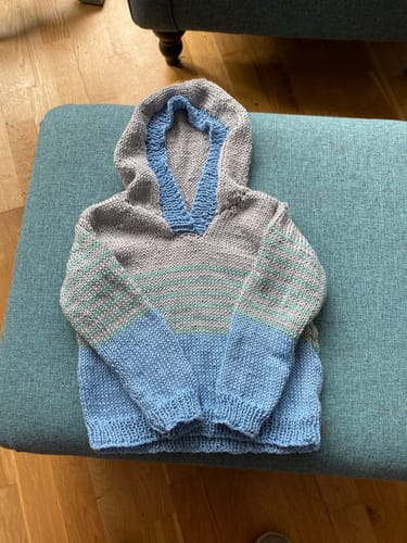 Customer photo review of Child Mystery Knitting Box