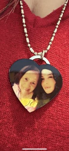 Customer photo review of Personalized The Call I Wish I Could Make Memorial Keychain