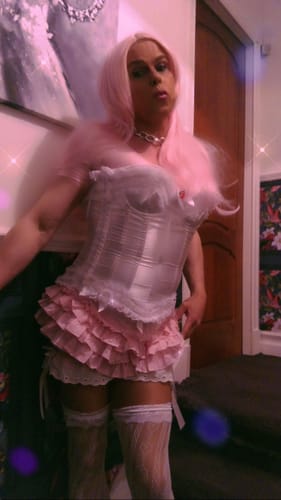 Customer photo review of ANNA Lolita Flared Lace Mini Skirt (Skort)