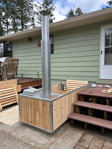 Customer photo review of Wood Burning Hot Tub