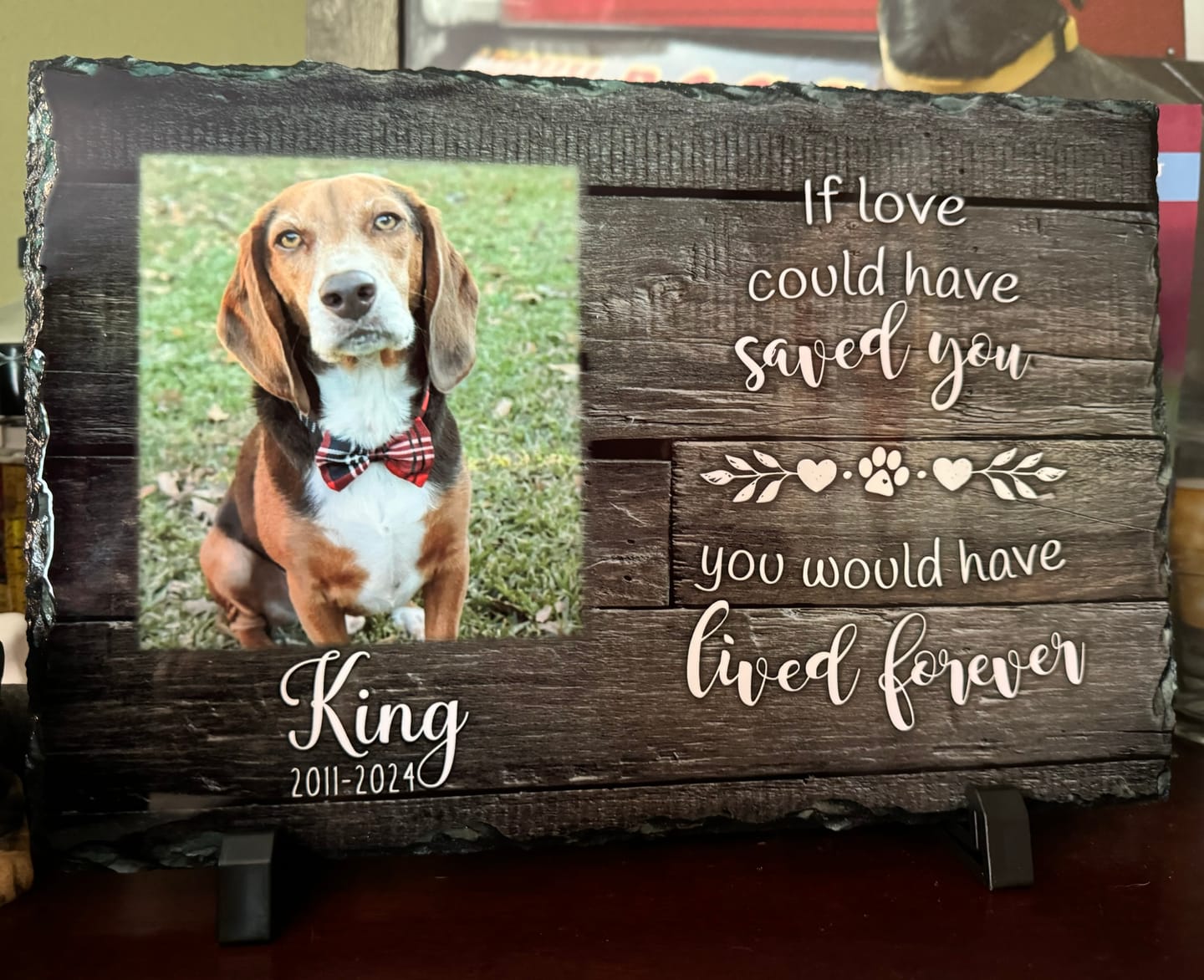 Customer photo review of Personalized Dog Memorial   If Love Could Have Saved You  Personalized Picture Keepsake