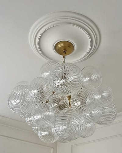 Customer photo review of Modern Cluster Glass Globe Bubble Chandelier