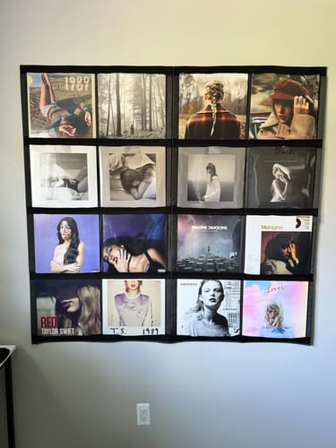 Customer photo review of 12" Vinyl Record Display Frame - LP Wall Storage