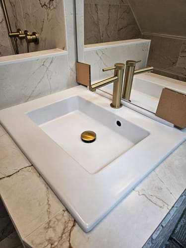 Customer photo review of Mitigeur de salle de bain or brossé