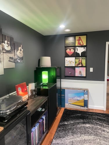 Customer photo review of 12" Vinyl Record Display Frame - LP Wall Storage