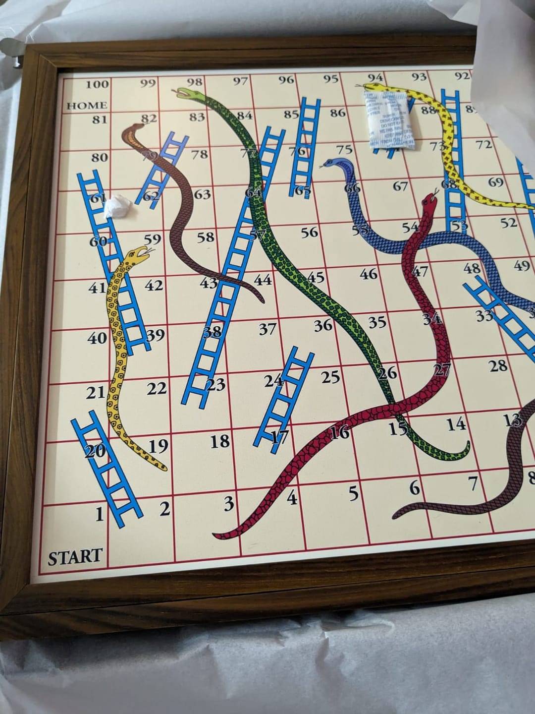 Customer photo review of Teakwood Ludo With Metallic Tokens