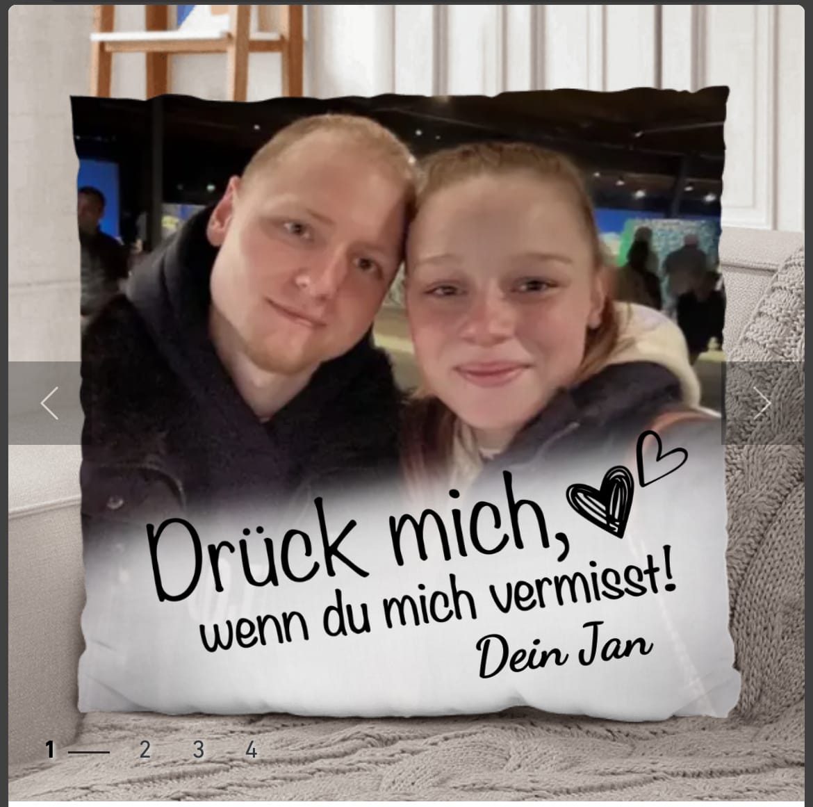 Customer photo review of Wenn du mich vermisst - Paar-Kissen