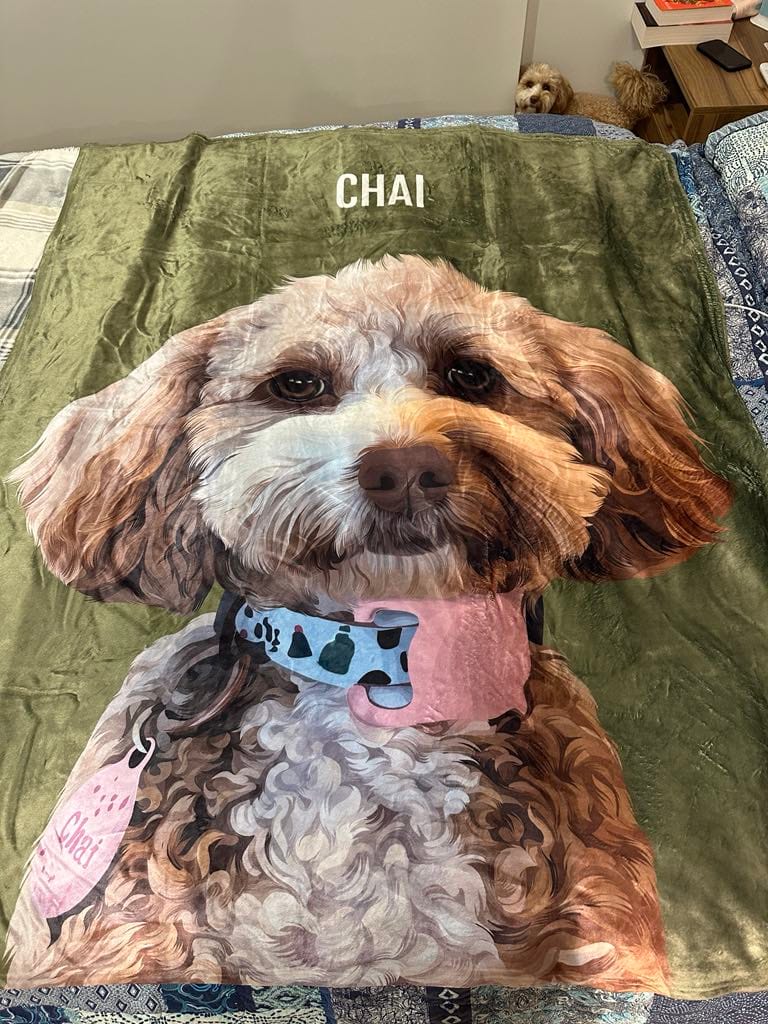Customer photo review of Custom Pet Blankets