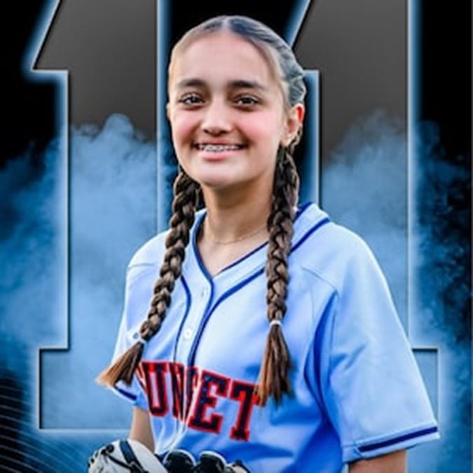 Customer photo review of Custom Sports Banner - The GOAT Softball