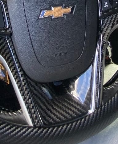Customer photo review of 2012-2015 Chevy Camaro Carbon Fiber Lower Steering Wheel Trim Cover