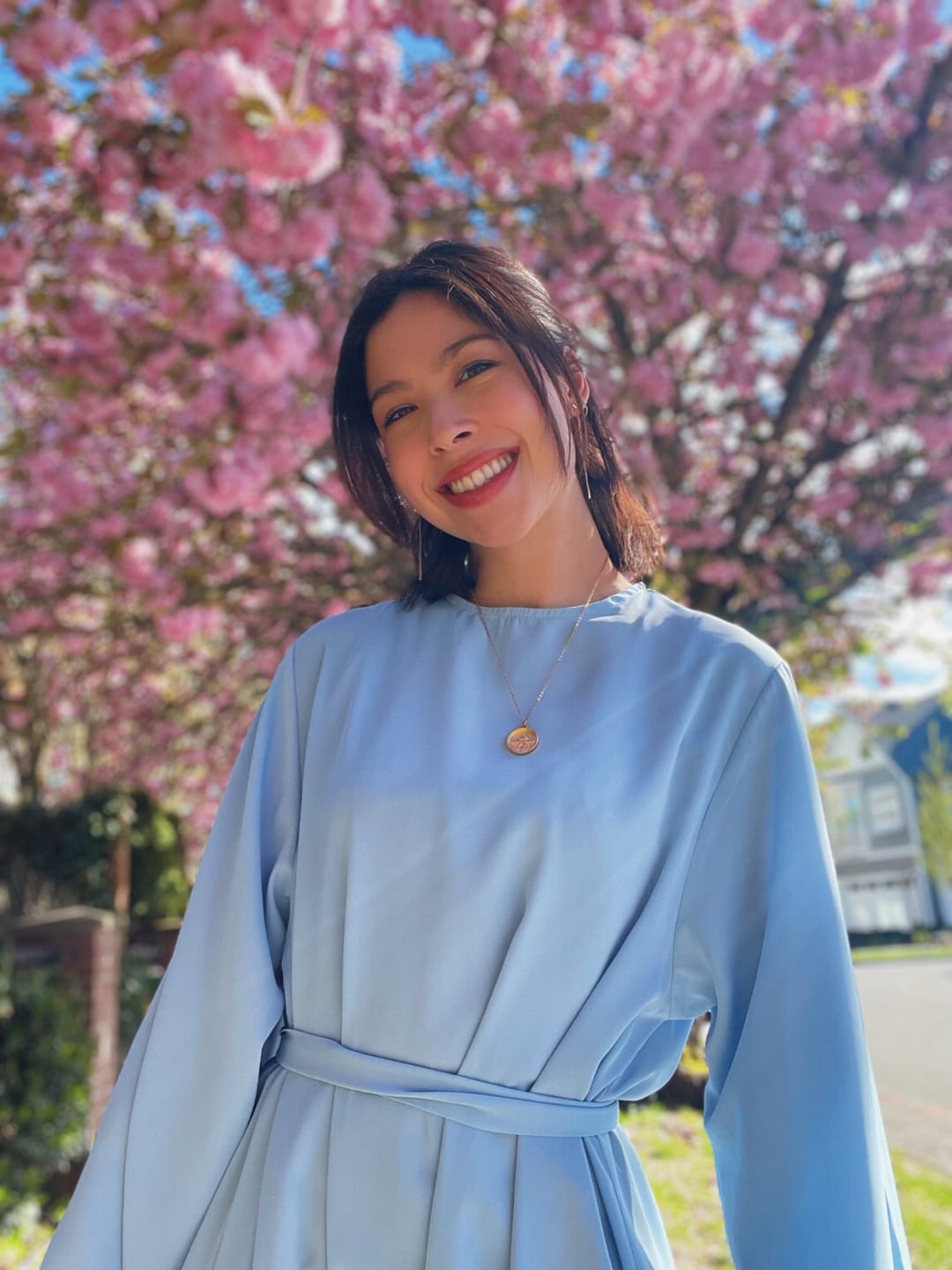 Customer photo review of Khatijah Abaya - Sky Blue