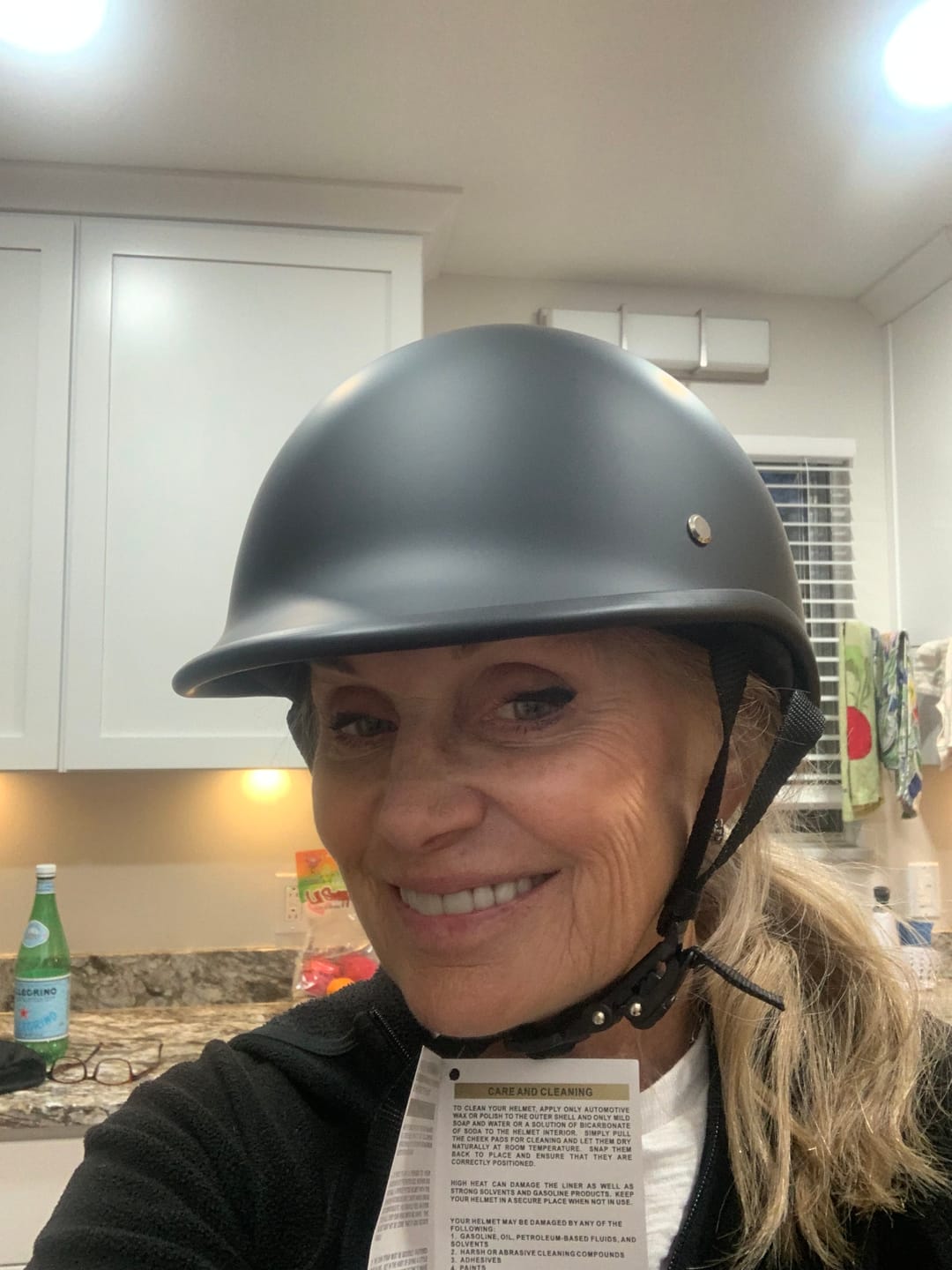 Customer photo review of World's Smallest & Lightest DOT Open Beanie Helmet - Matte Black