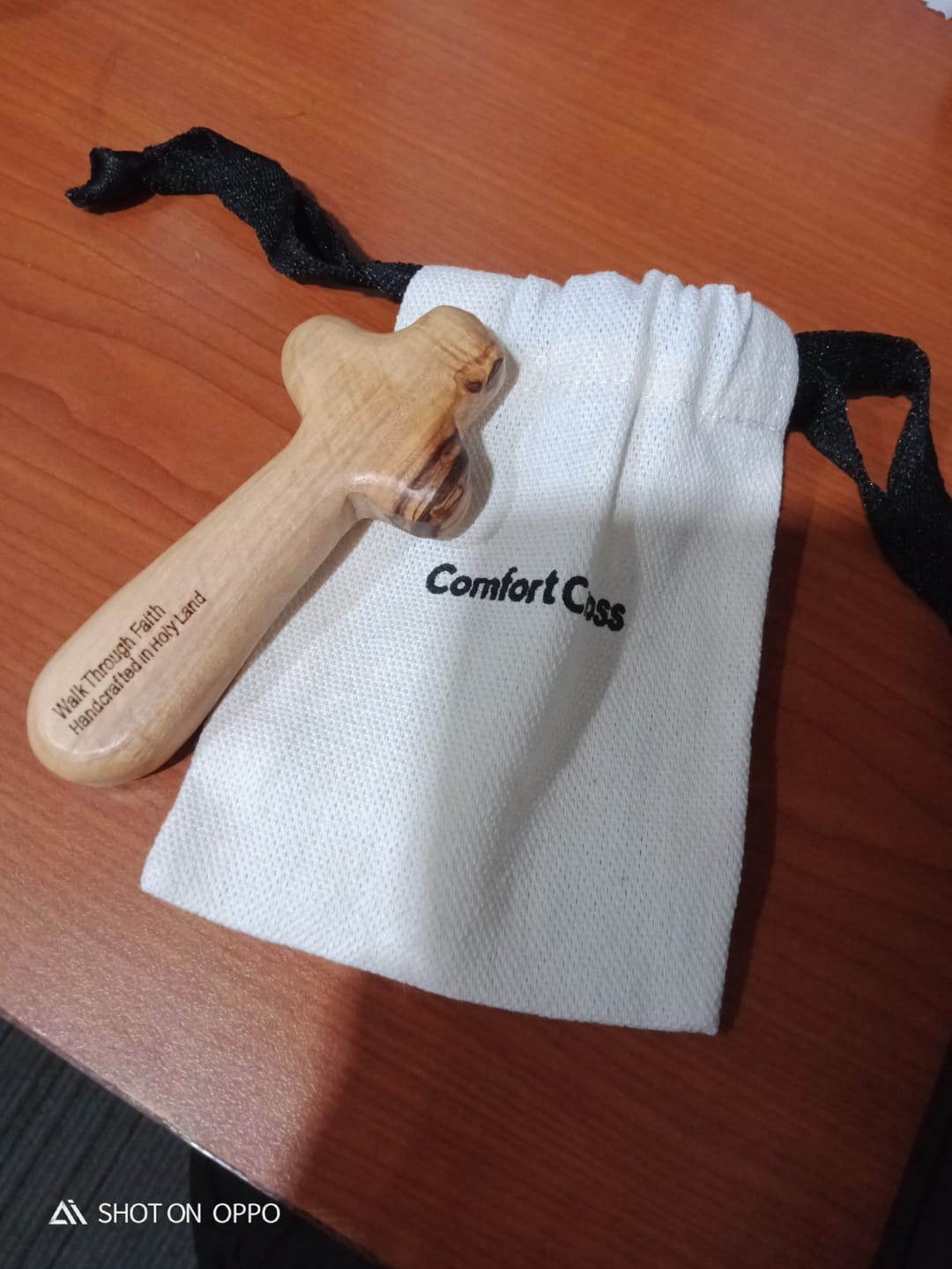 Customer photo review of Holy Land Olive Wood Comfort Cross
