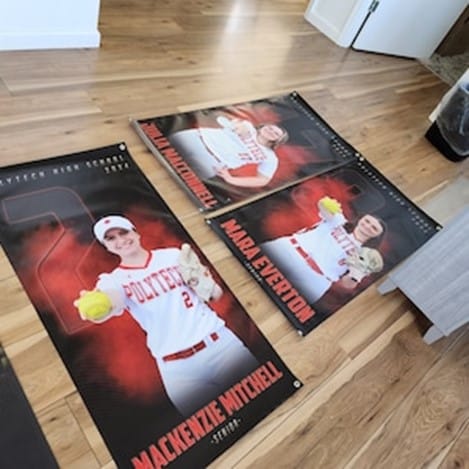 Customer photo review of Custom Sports Banner - The GOAT Softball