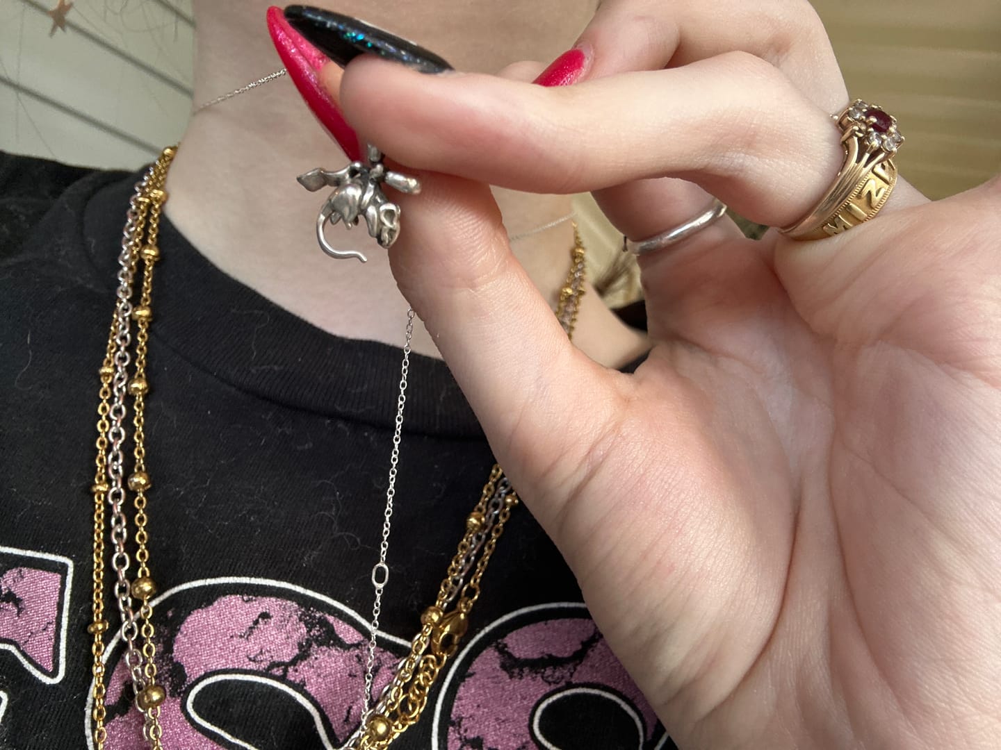 Customer photo review of Rat Bow Necklace