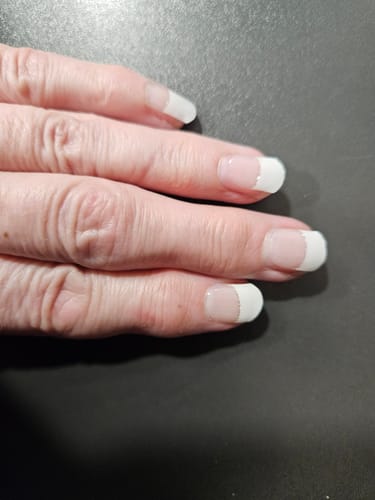 Customer photo review of White French Tip Glitz