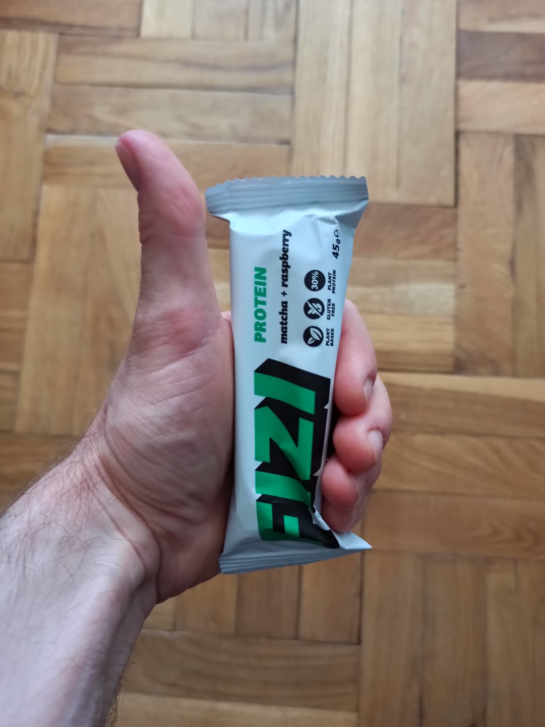 Customer photo review of BATON PROTEINOWY "MATCHA + RASPBERRY"