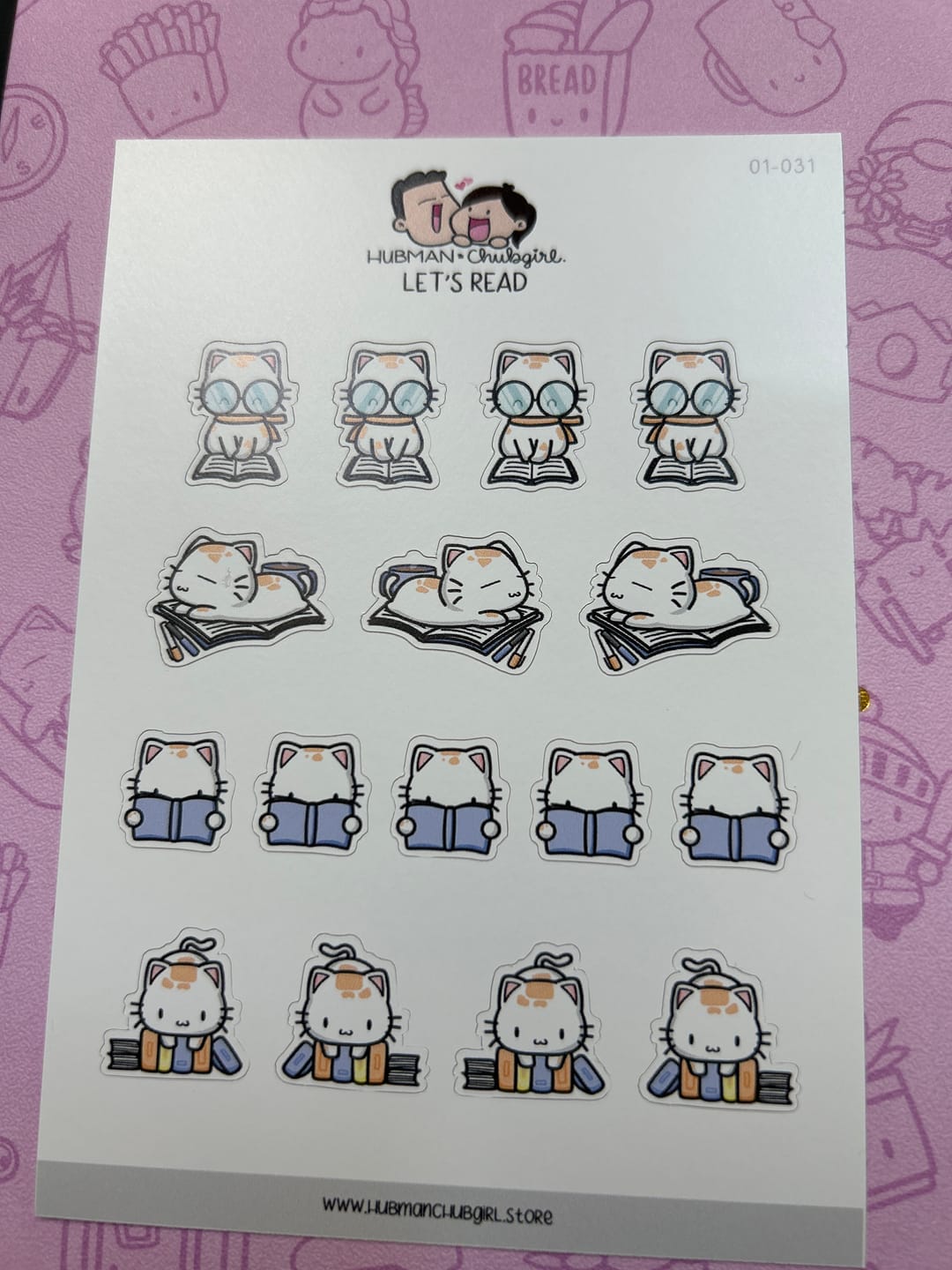 Customer photo review of Let's Read Planner Stickers