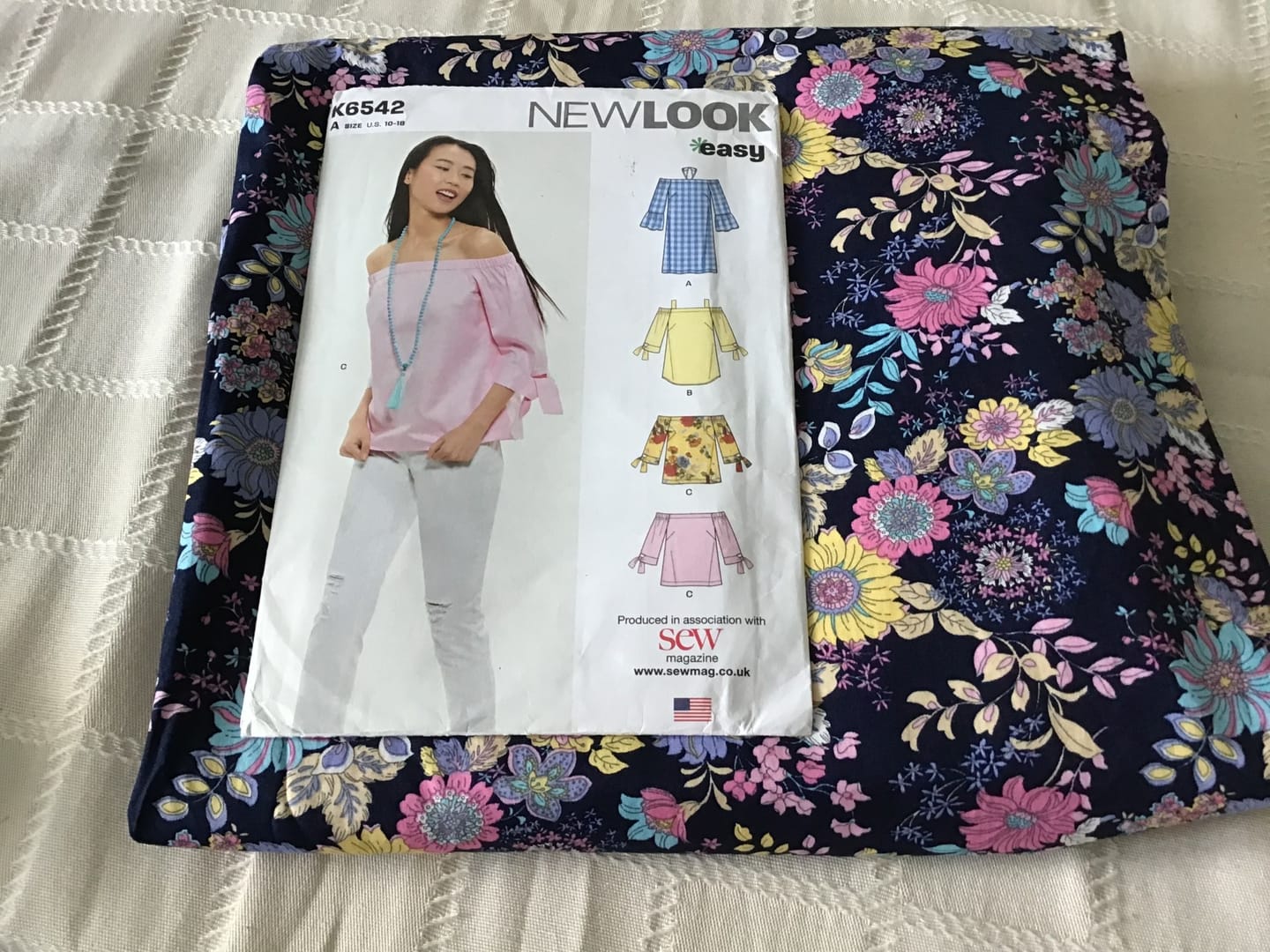 Customer photo review of Floral Drawings Rose & Hubble Cotton Poplin Fabric