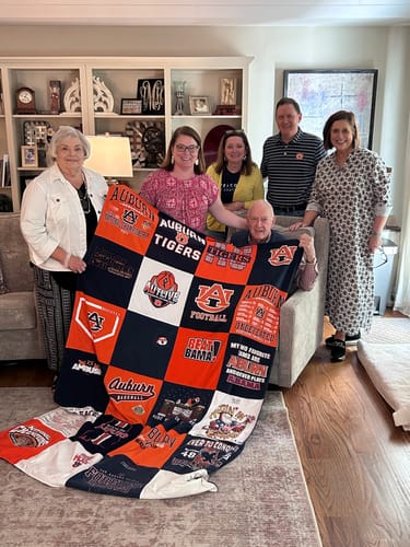 T-shirt quilt featuring auburn tigers football by Lisa from GA